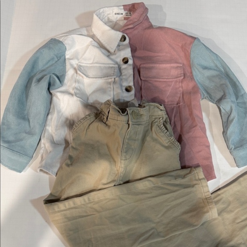 Colorblock Shirt with Khaki Pants